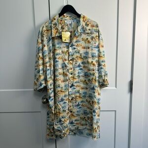 Disney Parks Vacation Club Hotel Resorts Icons Men's Button Up Map NWT